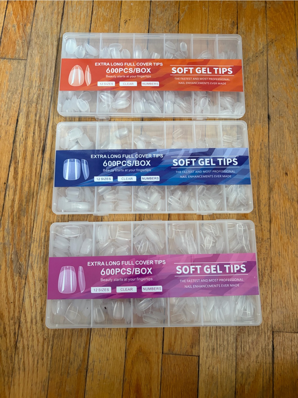Clear Soft Gel Nail Tips - Pack of 600 (Clear)